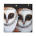 2 BARN OWLS Magnet magnet
