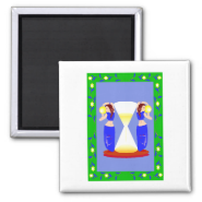 2 belly dancers and an hour glass.png fridge magnet