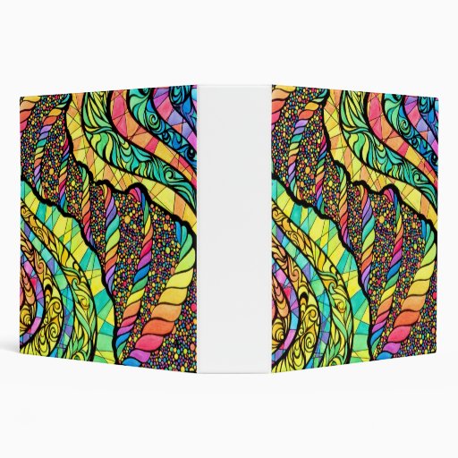 2" Binder with Abstract Painting Zazzle