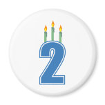 2 Birthday Candles (Blue / Green) magnets