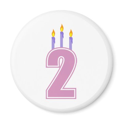 2 Birthday Candles (Pink / Purple) Magnet by LushLaundry