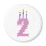 2 Birthday Candles (Pink / Purple) magnets