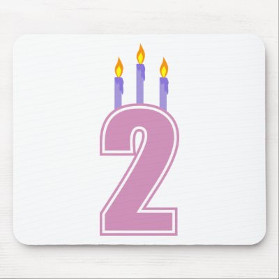 2 Birthday Candles (Pink / Purple) Mouse Pads by LushLaundry