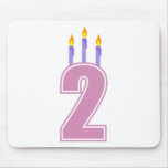 2 Birthday Candles (Pink / Purple) mousepads