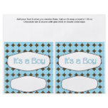 2 Blue Baby Shower Favor Custom Candy Bar Wrappers flyers