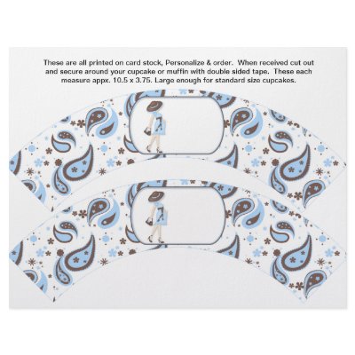 2 Blue Baby Shower Personalized Cupcake Wrappers Personalized Flyer by partypizazz
