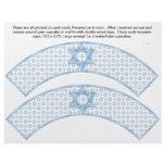 2 Blue Bar Mitzvah Custom Cupcake Wrappers Flyers