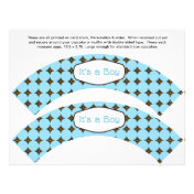 2 Blue BOY Baby Personalized Cupcake Wrappers