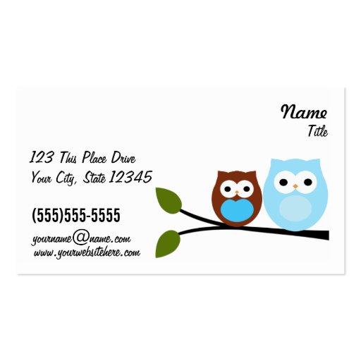 2 Blue Owls Bussiness Cards Business Cards