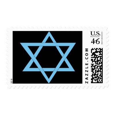 2 Blue Triangles Postage Stamps by CMYK_Designs