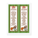 2 Book Marks All Star Green Post Cards