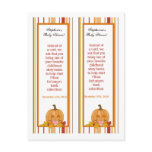 2 Book Marks Autumn Fall Pumpkin Baby Post Card