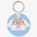2 Brides Brown Hair keychain