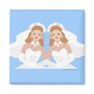 2 Brides Brown Hair magnet