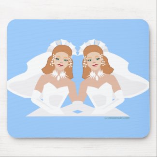 2 Brides Brown Hair mousepad