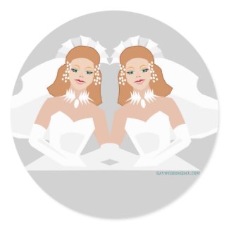 2 Brides Brown Hair sticker