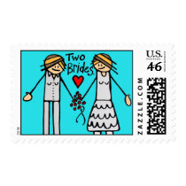 2 brides-color postage