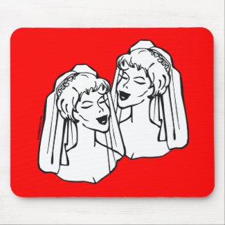 2 Brides Gay Marriage mousepad
