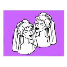 2 Brides Gay Marriage Post Cards