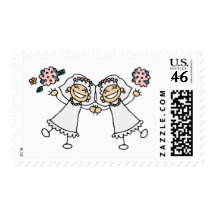 2 Brides Postage Stamp