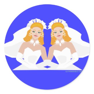 2 Brides Red Headed sticker