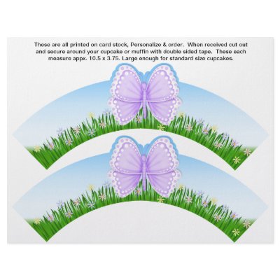 2 Butterfly Birthday Personalize Cupcake Wrappers Flyers by partypizazz