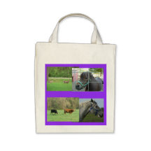 ¡2 caballos, 2 vacas, y 2 ciervos!!!!! bolsa lienzo