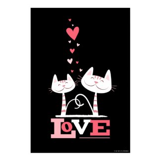 2 Cats in Love Poster Print print