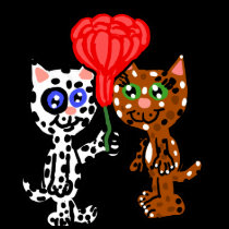 2 Cats In Love T-Shirt by Rajee1 2 Cats In Love T-Shirt