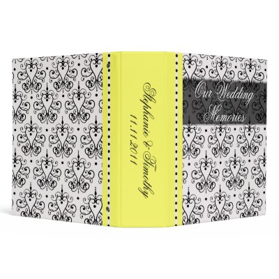 2" Chandelier damask wedding personalized binder by Jamene