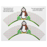 2 Christmas Penguin Personalized Cupcake Wrappers flyers