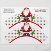 2 Christmas Santa Personalized Cupcake Wrappers