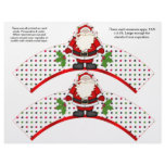 2 Christmas Santa Personalized Cupcake Wrappers flyers