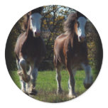 2 clydes running round stickers