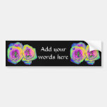 2 Colored Foil Roses (#1) Bumper Stickers