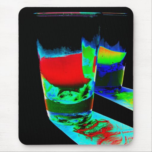 2 Coloured Cocktail Shot Glasses - Style 1 Mousepad