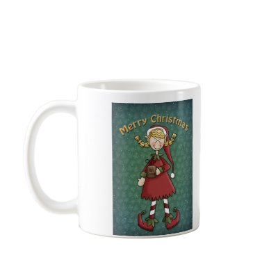 2 cute Elf drawings - Christmas Design Mug by Christmas_Store