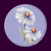2 DAISIES by SHARON SHARPE magnets