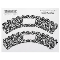 2 Damask design Custom Cupcake Wrappers Flyers