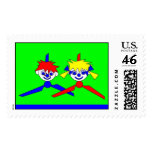 2 Dancers Springing Stamp