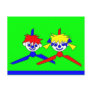 2 Dancers Springing Postcard