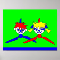 2 Dancers Springing Poster