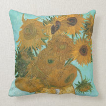 2 different Vintage Sunflowers, Vincent van Gogh Pillow