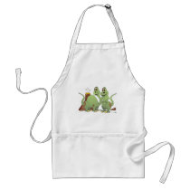 2 Dinosaur Friends Cartoon Aprons