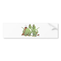 2 Dinosaur Friends Cartoon Bumper Stickers