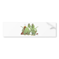 2 Dinosaur Friends Cartoon Bumper Sticker