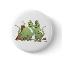 2 Dinosaur Friends Cartoon Pins
