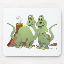 2 Dinosaur Friends Cartoon Mouse Pad