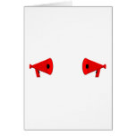2 dueling bullhorns greeting card