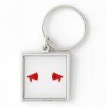 2 dueling bullhorns keychain